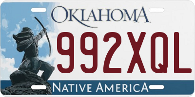OK license plate 992XQL