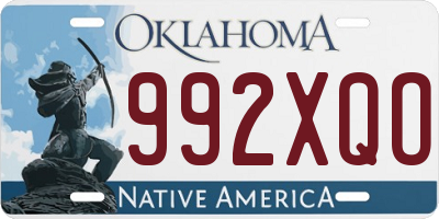 OK license plate 992XQO