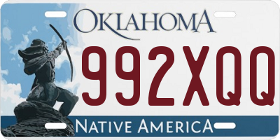 OK license plate 992XQQ