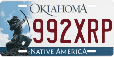 OK license plate 992XRP