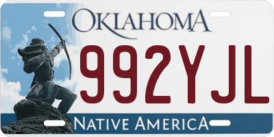 OK license plate 992YJL