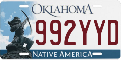 OK license plate 992YYD