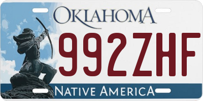 OK license plate 992ZHF