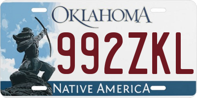 OK license plate 992ZKL