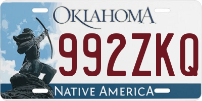 OK license plate 992ZKQ