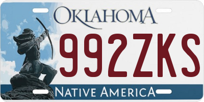 OK license plate 992ZKS
