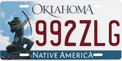 OK license plate 992ZLG