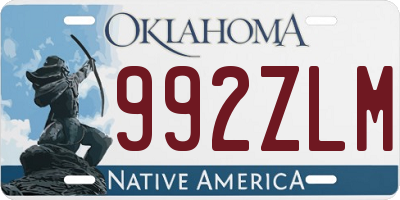 OK license plate 992ZLM