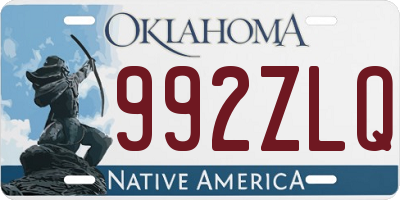 OK license plate 992ZLQ