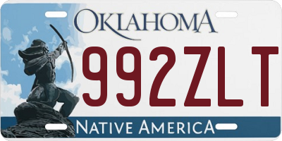 OK license plate 992ZLT
