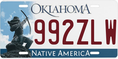 OK license plate 992ZLW
