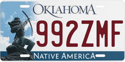 OK license plate 992ZMF