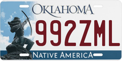 OK license plate 992ZML
