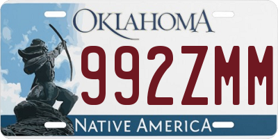 OK license plate 992ZMM