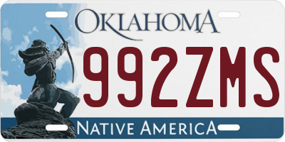OK license plate 992ZMS