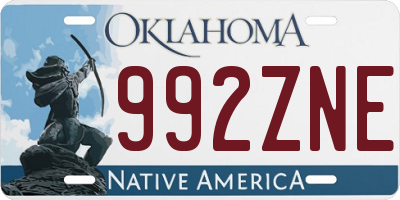 OK license plate 992ZNE
