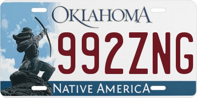 OK license plate 992ZNG