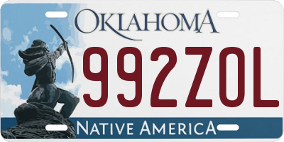 OK license plate 992ZOL
