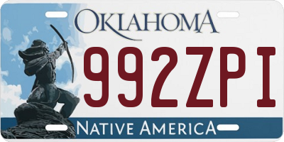 OK license plate 992ZPI