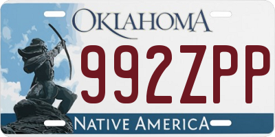OK license plate 992ZPP