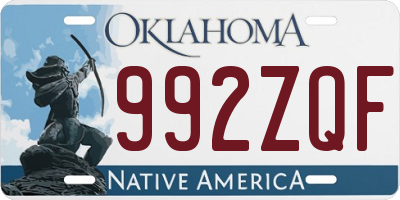 OK license plate 992ZQF