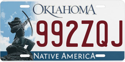 OK license plate 992ZQJ