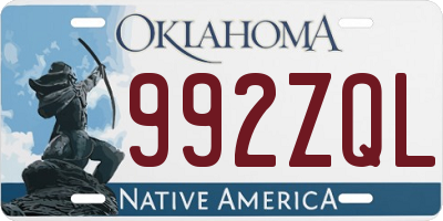 OK license plate 992ZQL