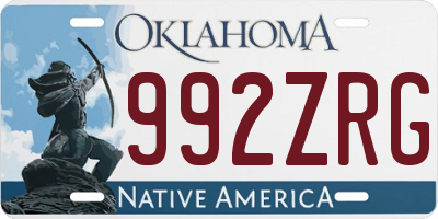 OK license plate 992ZRG