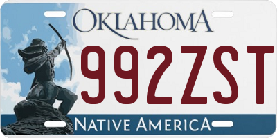 OK license plate 992ZST
