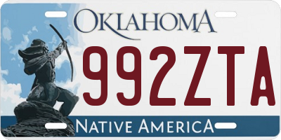 OK license plate 992ZTA