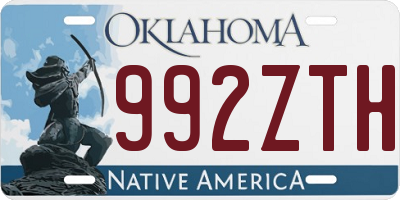 OK license plate 992ZTH