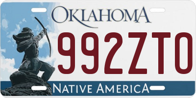 OK license plate 992ZTO