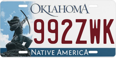 OK license plate 992ZWK