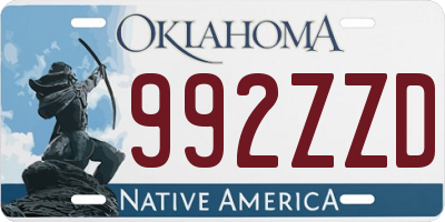 OK license plate 992ZZD