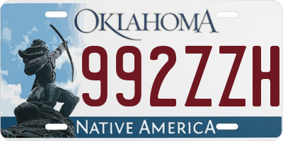 OK license plate 992ZZH