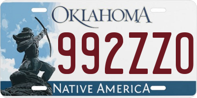 OK license plate 992ZZO