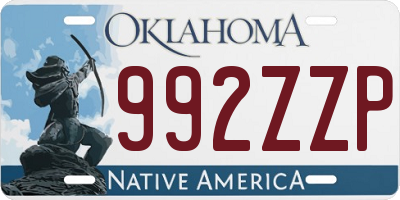 OK license plate 992ZZP