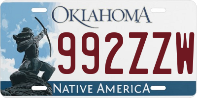 OK license plate 992ZZW