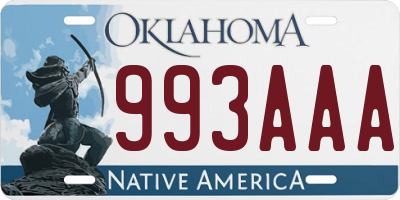 OK license plate 993AAA