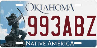 OK license plate 993ABZ