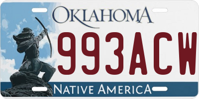OK license plate 993ACW