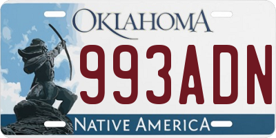 OK license plate 993ADN