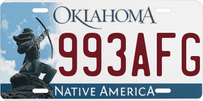 OK license plate 993AFG
