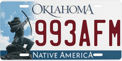 OK license plate 993AFM