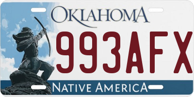 OK license plate 993AFX