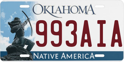 OK license plate 993AIA