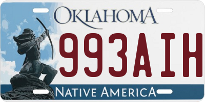 OK license plate 993AIH