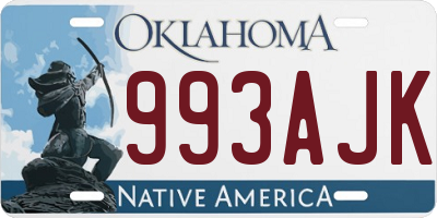 OK license plate 993AJK