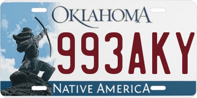 OK license plate 993AKY