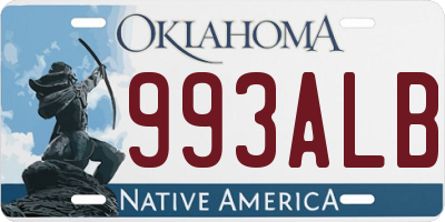 OK license plate 993ALB